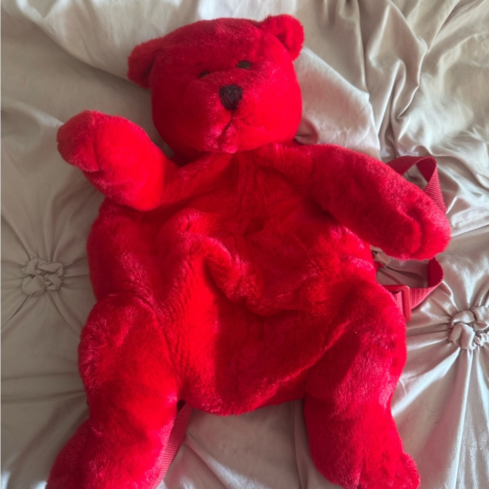 Plush Red Teddy Bear Backpack